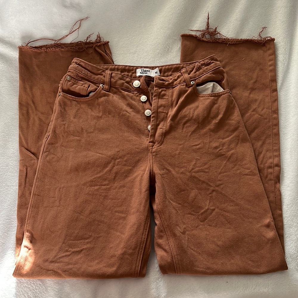 Brown straight leg jeans